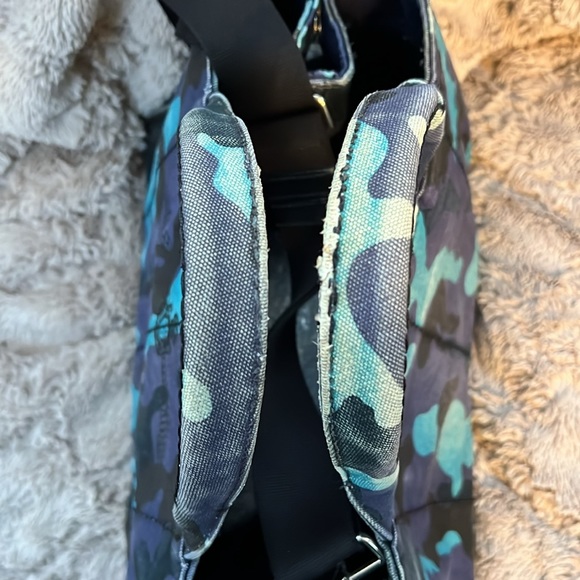 PRADA LARGE CANAPA DENIM ARMY BLUE PRINT - Picture 12 of 17